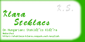 klara steklacs business card